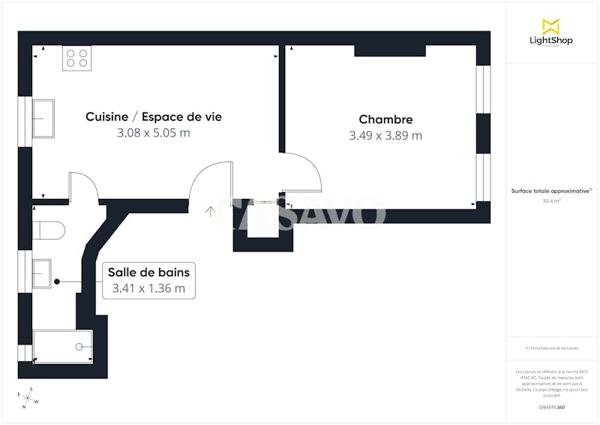 Vente Appartement 2 pièces de 34m² - 93200 Saint-Denis