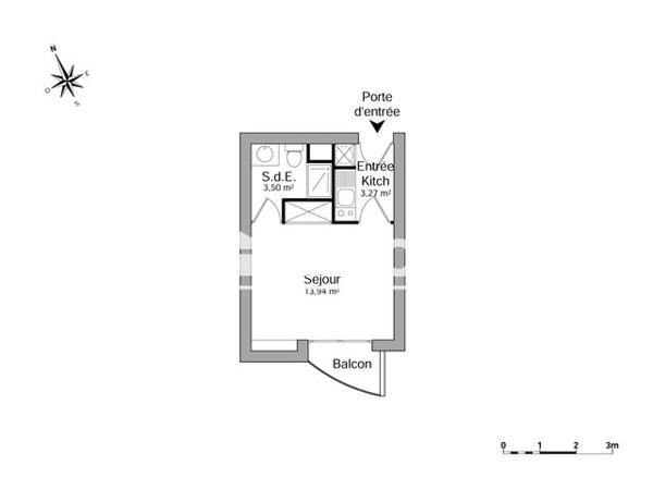 Location Studio 20.71 m² - 9 ALLEE DES CONVIVIALES Merignac 33700
