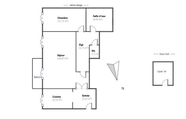 Appartement à vendre 3 pièces 57 m² Colombes