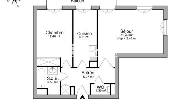 Location Appartement 2 pièces 51.83 m² - Châtenay-malabry 92290