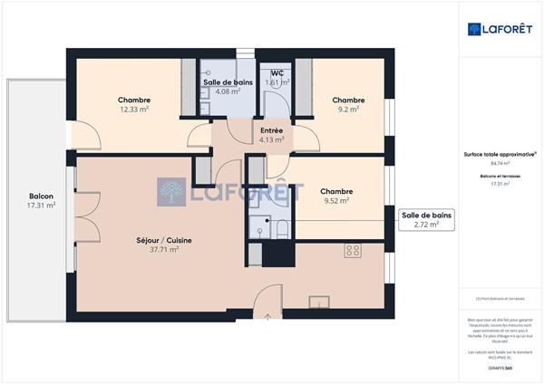 Achat appartement Pietrosella - 4 pièce(s) - 85 m² - 450 000 €