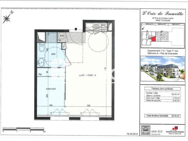 Location Studio 33.7 m² - 42 RUE DU DOCTEUR LAINE Touques 14800