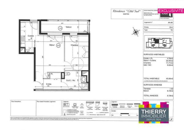 Appartement 2 pièces - 44200 Nantes -  Saint-Jacques