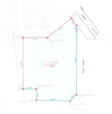 Terrain constructible de 847m².