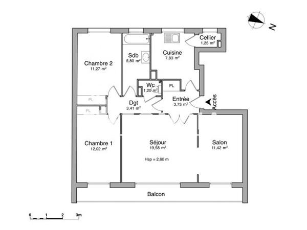 Location Appartement 4 pièces 77.51 m² - 1-9 AV DU GENERAL TEISSIER Charleville Mezieres 08000