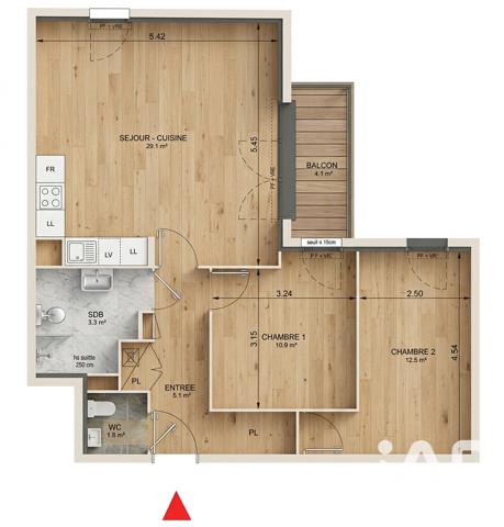 Appartement à vendre 3 pièces 68 m² Villeneuve-la-Garenne