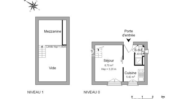 Location Studio 15.55 m² - Lyon 69007