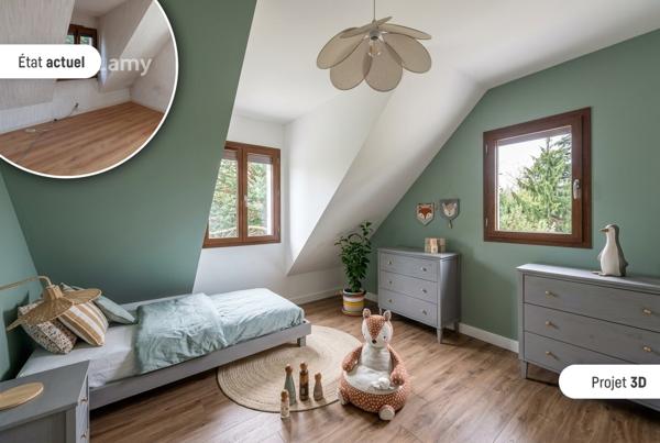Les auxons – maison 135 m² – 5 chambres – 9 ares