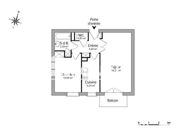 Location Appartement 2 pièces 43.68 m² - 31 RUE BOUVET DE LOZIER Cergy 95000