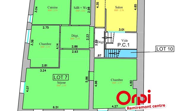 Appartement à vendre    3 pièces • 87,40 m2 Remiremont