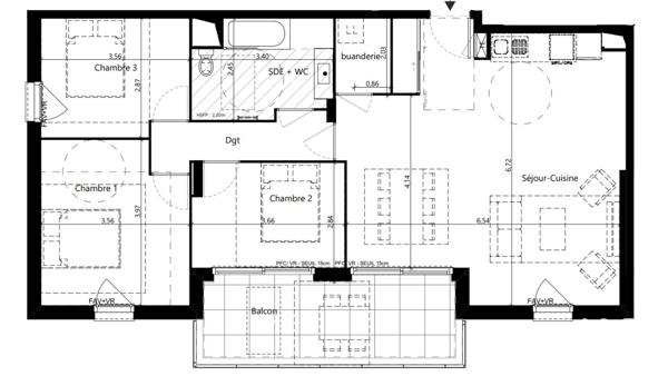 Appartement à vendre 4 pièces 86 m² Vaulx-en-Velin