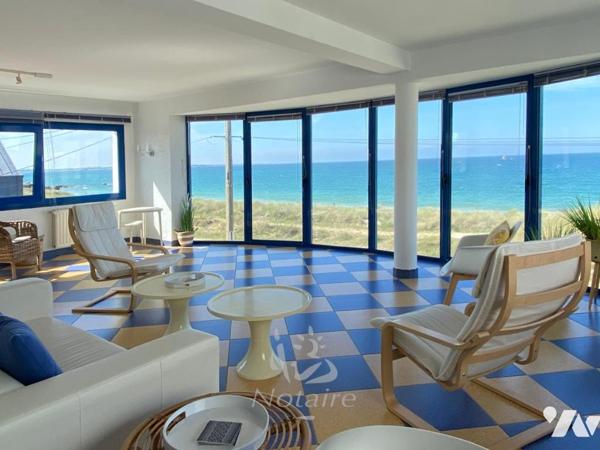 Maison contemporaine avec vue mer panoramique – À 10 mètres de la plage – Plouescat, Finistère Nord