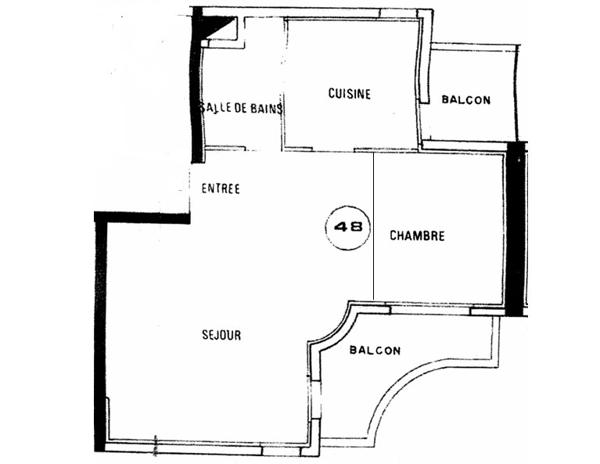 Appartement 2 pièces - 48 m²