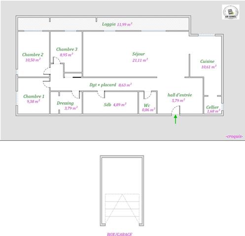 Appartement 4 pièces - 98 m² Exclusivité efficity