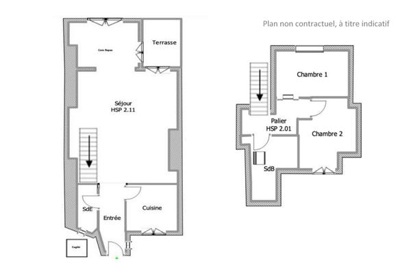Duplex en dernier étage avec terrasse repensé par architecte