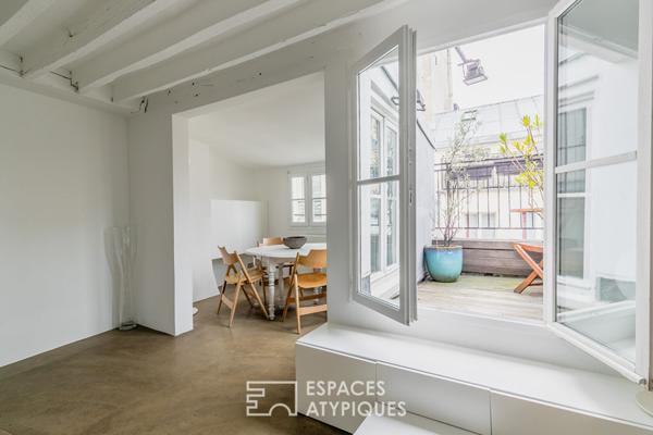 Duplex en dernier étage avec terrasse repensé par architecte