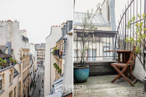 Duplex en dernier étage avec terrasse repensé par architecte