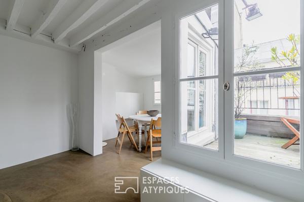 Duplex en dernier étage avec terrasse repensé par architecte
