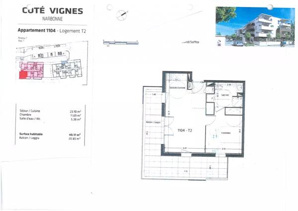Appartement T2  - A louer