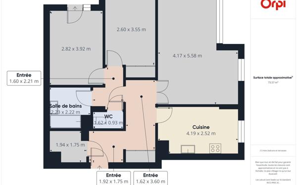 Appartement à vendre    3 pièces • 73,82 m2 Chambéry