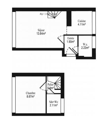 Appartement à vendre 2 pièces 33,56 m² Puteaux