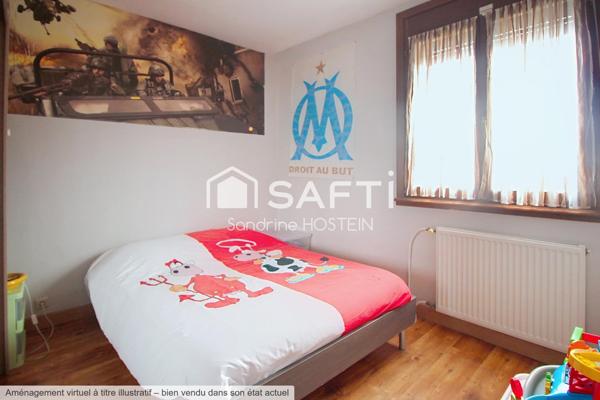 Maison jumelée 85m2 avec grand garage et jardin