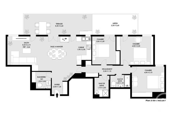 Appartement F4 à vendre  4 pièces - 100 m2 PARIS - 75020