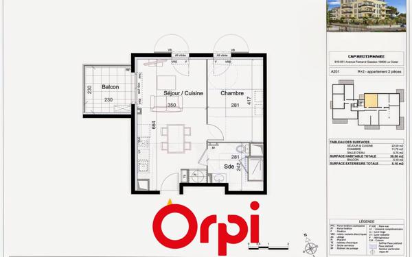 Appartement à vendre    2 pièces • 39,35 m2 La Ciotat