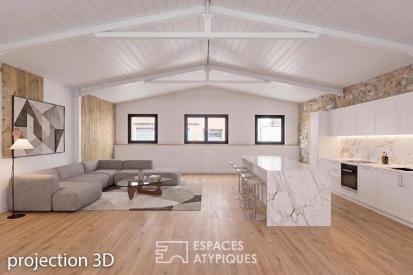 Duplex type maison de ville avec garage à réhabilter