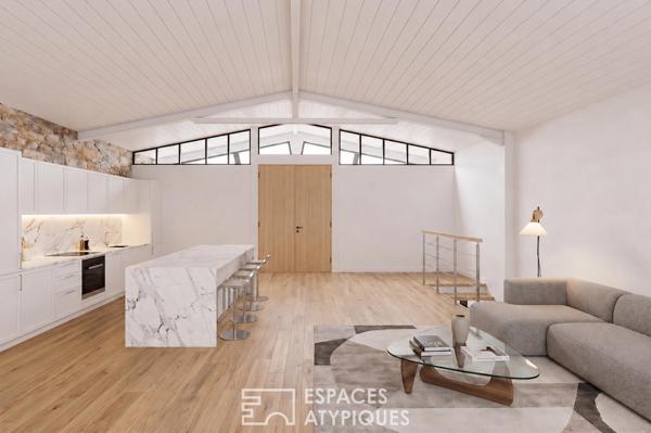 Duplex type maison de ville avec garage à réhabilter