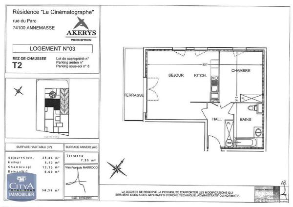 Location appartement Annemasse (74100) 2 pièces 50.39m²