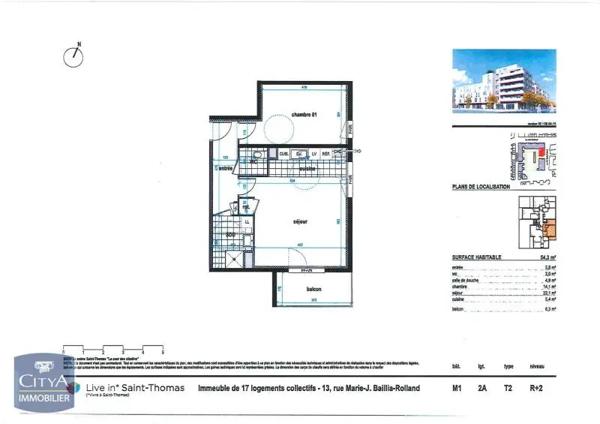 Appartement à louer 2 pièces 54.3m² Reims (51100)
