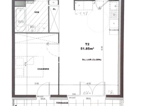 Location Appartement 2 pièces 51.9 m² - 26 RUE JEAN GIRARD MADOUX Chambery 73000