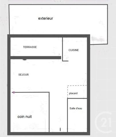 Appartement F1 à vendre  1 pièce - 28,19 m 2   CAGNES SUR MER  - 06
