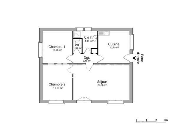Location Maison 3 pièces 61.33 m² - 7 BIS RUE KLEBER Fleury Les Aubrais 45400