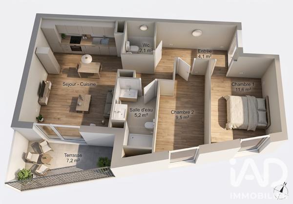 Appartement à vendre 3 pièces 62 m² Castelnau-le-Lez