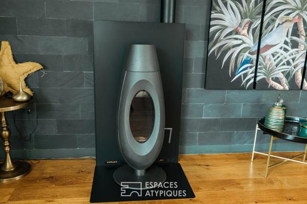 Maison contemporaine avec espace bien-être, patio et piscine à Buxerolles