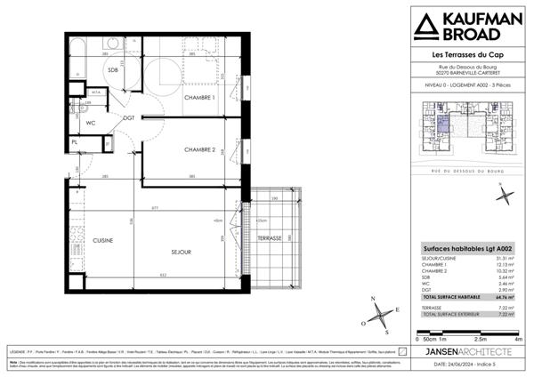 appartement à vendre 3 pièces BARNEVILLE CARTERET (50)