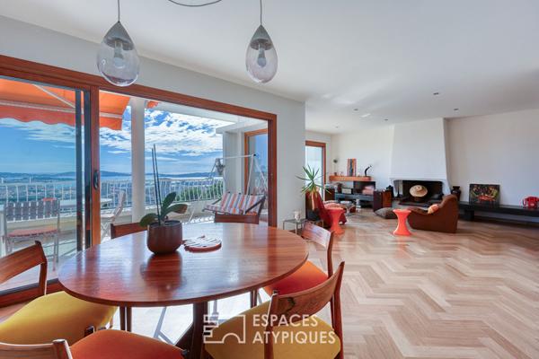 Villa d’architecte vintage vue rade panoramique