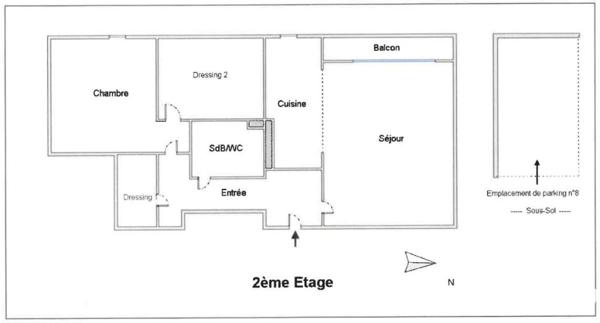 Angers – Appartement T2 lumineux avec balcon et parking – Dernier étage