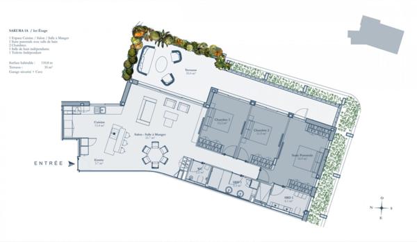 Appartement atypique avec terrasse et commerces à pied