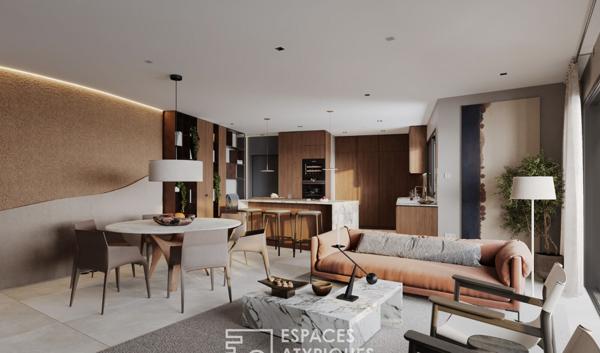 Appartement atypique avec terrasse et commerces à pied