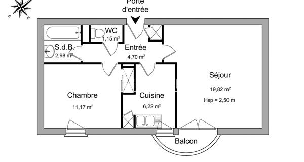 Location Appartement 2 pièces 46.04 m² - Sucy-en-brie 94370