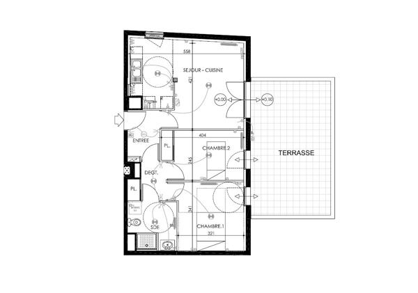 A LOUER - NANTES BOTTIERE-CHENAIE -T3 RECENT de 55.65 m² avec TERRASSE et PARKING
