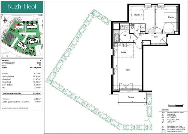 Appartement à vendre 3 pièces 63 m² Arzon