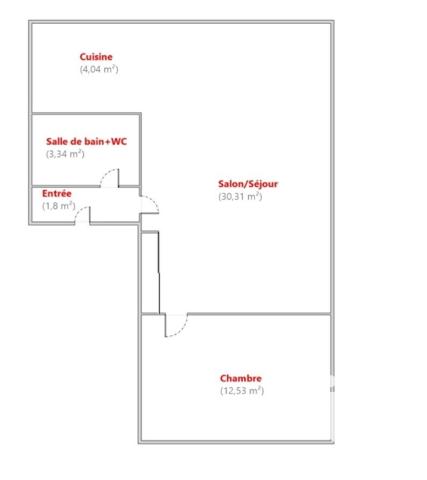 Location appartement 2 pièces 52 m² Béthune