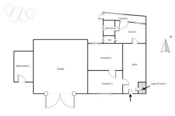 Maison en hameau 2 chambres grand terrain 