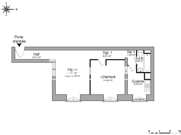 Location Appartement 2 pièces 40.31 m² - 6 RUE DE LA LANTERNE Strasbourg 67000