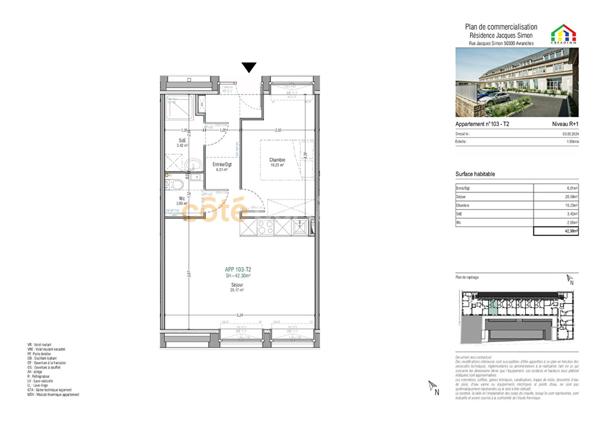 Vente Appartement42,3 m² - 2 Pièces - AVRANCHES (50300)