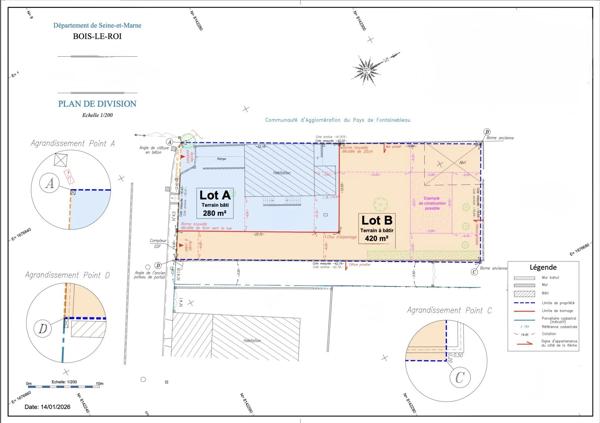 Vente                                                      Terrain
                        
                                         420 m2                     à Bois-le-Roi